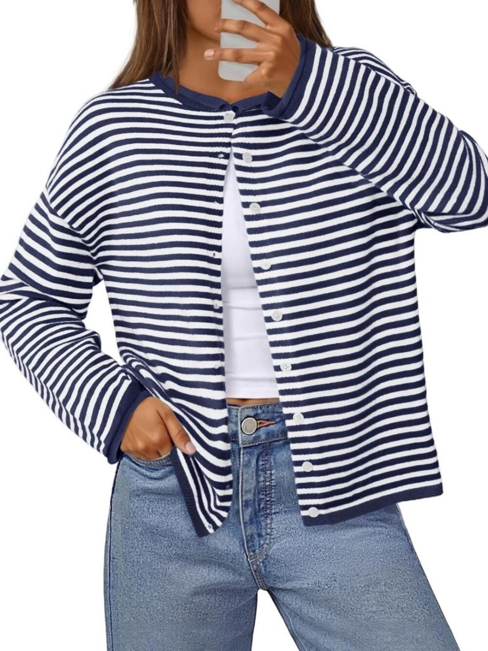 Trendy Striped Cardigan Sweater for Women | Button-Up Fall Fashion Essential